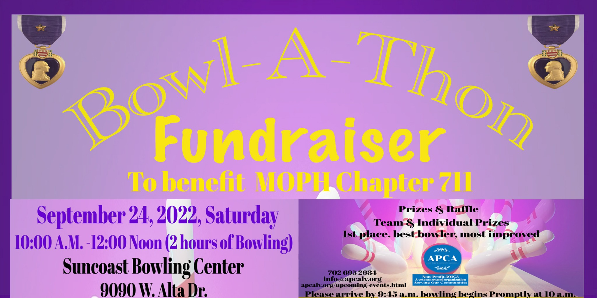 Flyer for the 2022 APCA Bowl-A-Thon benefiting MOPH Chapter 711