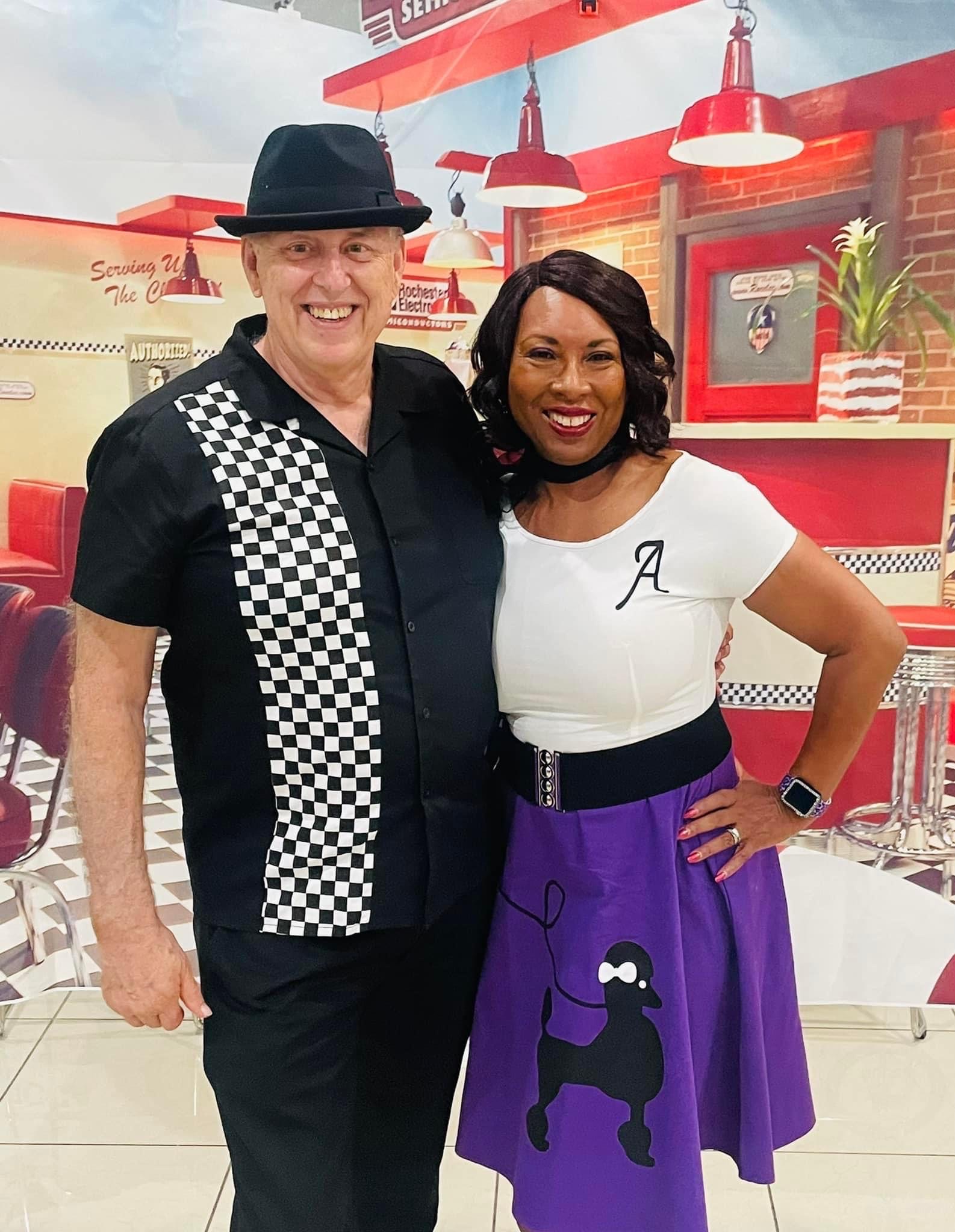 Guests wearing 1950s-themed attire